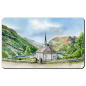Preview: Breakfast Board  watercolor art print Norway Norge Geiranger Fjord Church